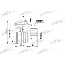 PCV1435 PATRON Шарнирный комплект, приводной вал