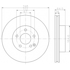 8DD 355 114-201 HELLA PAGID Тормозной диск