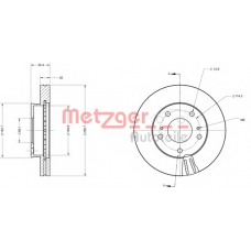 6110702 METZGER Тормозной диск