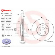 09.8840.11 BREMBO Тормозной диск