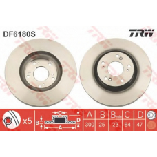 DF6180S TRW Тормозной диск