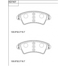 KD7407 ASIMCO Комплект тормозных колодок, дисковый тормоз