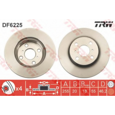 DF6225 TRW Тормозной диск
