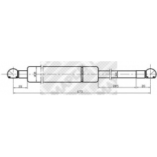20048 MAPCO Газовая пружина, капот