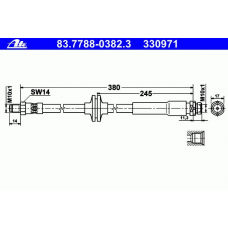 83.7788-0382.3 ATE Тормозной шланг