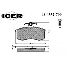 180552-700 ICER Комплект тормозных колодок, дисковый тормоз