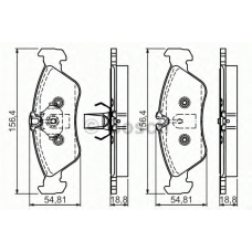 0 986 495 000 BOSCH Комплект тормозных колодок, дисковый тормоз