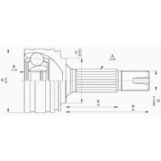 CVJ5616.10 OPEN PARTS Шарнирный комплект, приводной вал