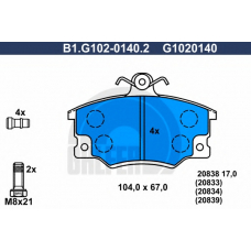 B1.G102-0140.2 GALFER Комплект тормозных колодок, дисковый тормоз