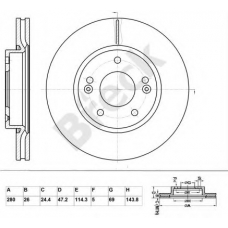 BR 356 VA100 BRECK Тормозной диск