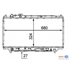 8MK 376 707-771 HELLA Радиатор, охлаждение двигателя