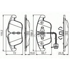 0 986 495 129 BOSCH Комплект тормозных колодок, дисковый тормоз