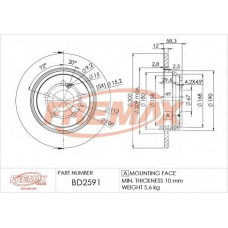 BD-2591 FREMAX Тормозной диск