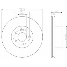 8DD 355 102-701 HELLA Тормозной диск