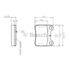 0 986 TB2 007 BOSCH Комплект тормозных колодок, дисковый тормоз