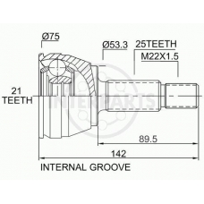 OJ-1668 InterParts Шарнирный комплект, приводной вал