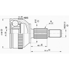 CVJ5200.10 OPEN PARTS Шарнирный комплект, приводной вал