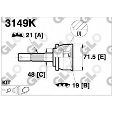 3149K GLO Шарнирный комплект, приводной вал