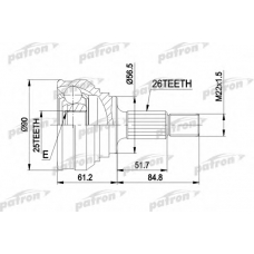 PCV1025 PATRON Шарнирный комплект, приводной вал