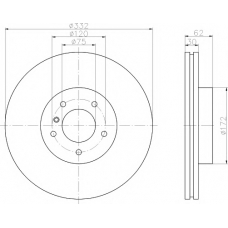 8DD 355 107-752 HELLA PAGID Тормозной диск