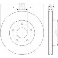 8DD 355 115-841 HELLA Тормозной диск