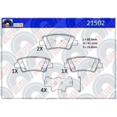 21502 GALFER Комплект тормозных колодок, дисковый тормоз