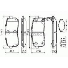 0 986 494 608 BOSCH Комплект тормозных колодок, дисковый тормоз