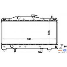 8MK 376 726-561 HELLA Радиатор, охлаждение двигателя