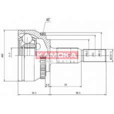 6554 KAMOKA Шарнирный комплект, приводной вал
