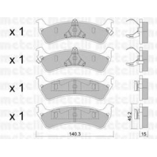 22-0684-0 METELLI Комплект тормозных колодок, дисковый тормоз