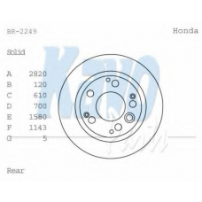 BR-2249 KAVO PARTS Тормозной диск