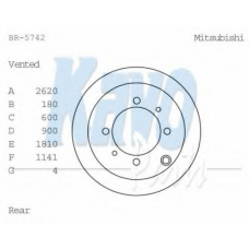 BR-5742 KAVO PARTS Тормозной диск