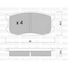 22-0467-0 METELLI Комплект тормозных колодок, дисковый тормоз