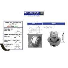 KH 60WP02 HUTCHINSON Водяной насос + комплект зубчатого ремня