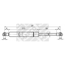 91813 MAPCO Газовая пружина, крышка багажник