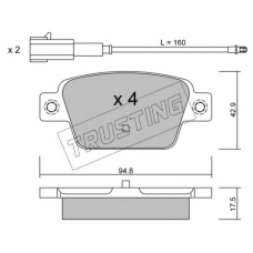 332.1 TRUSTING Комплект тормозных колодок, дисковый тормоз