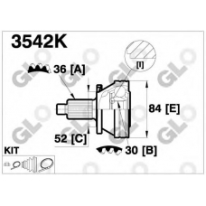 3542K GLO Шарнирный комплект, приводной вал
