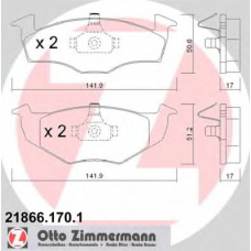 21866.170.1 ZIMMERMANN Комплект тормозных колодок, дисковый тормоз