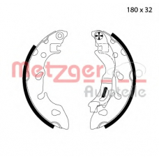 MG 123 METZGER Комплект тормозных колодок