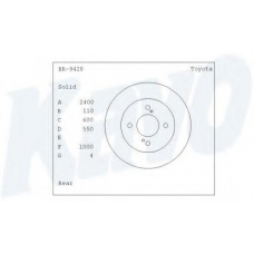 BR-9428 KAVO PARTS Тормозной диск