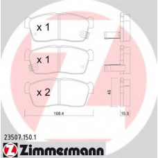 23507.150.1 ZIMMERMANN Комплект тормозных колодок, дисковый тормоз