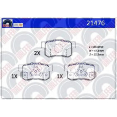 21476 GALFER Комплект тормозных колодок, дисковый тормоз