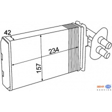 8FH 351 308-741 HELLA Теплообменник, отопление салона