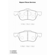 N360N85 NPS Комплект тормозных колодок, дисковый тормоз