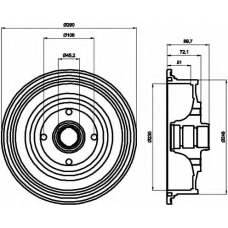 8DT 355 301-601 HELLA Тормозной барабан