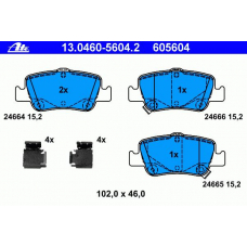 13.0460-5604.2 ATE Комплект тормозных колодок, дисковый тормоз