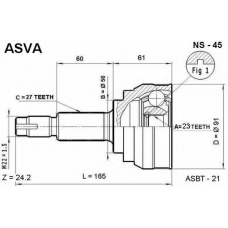 NS-45 ASVA Шарнирный комплект, приводной вал