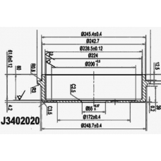 J3402020 NIPPARTS Тормозной барабан