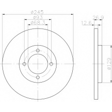 8DD 355 100-021 HELLA Тормозной диск