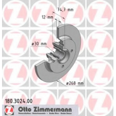 180.3024.00 ZIMMERMANN Тормозной диск